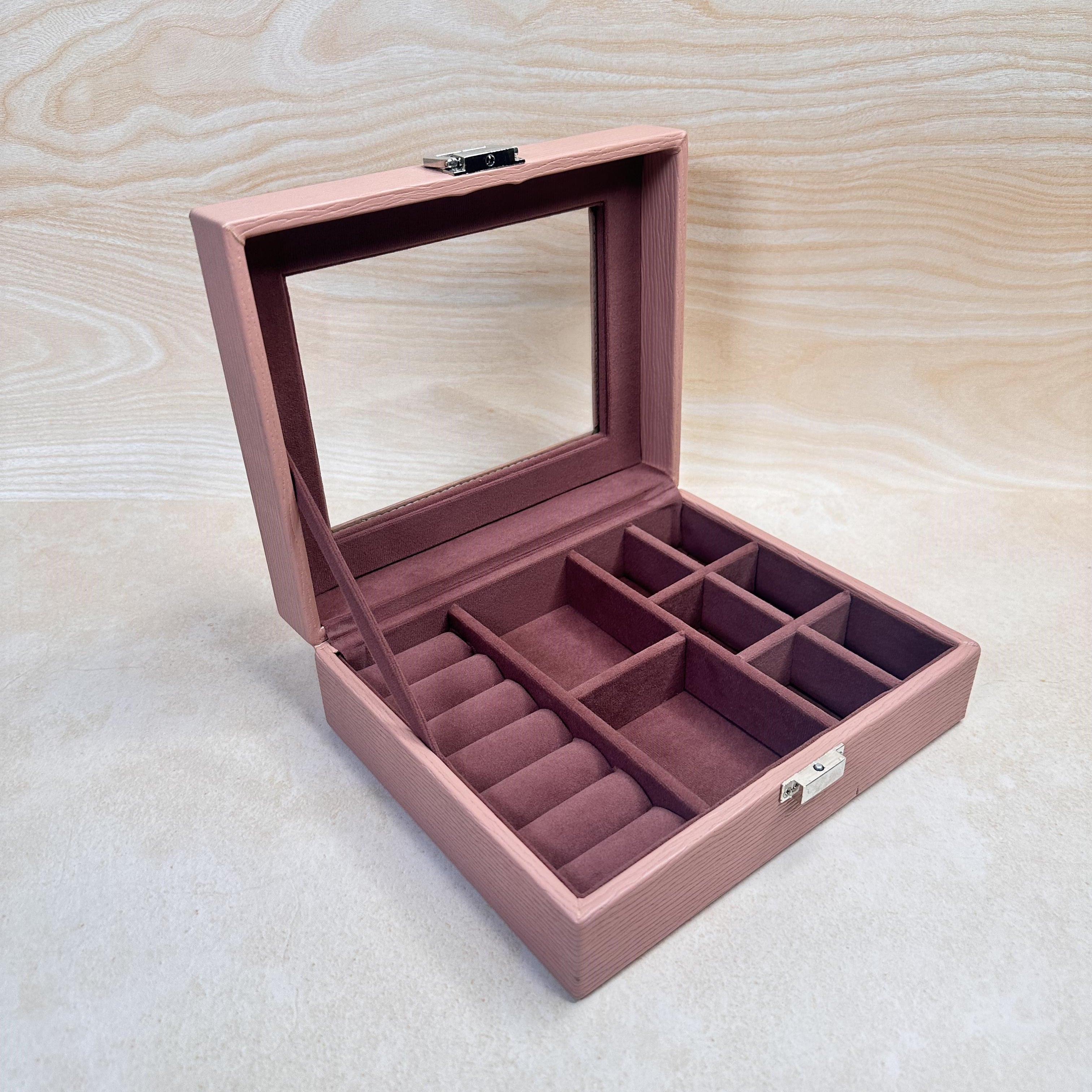 Luxury Multi-Section Jewellery Box (Glass Top)