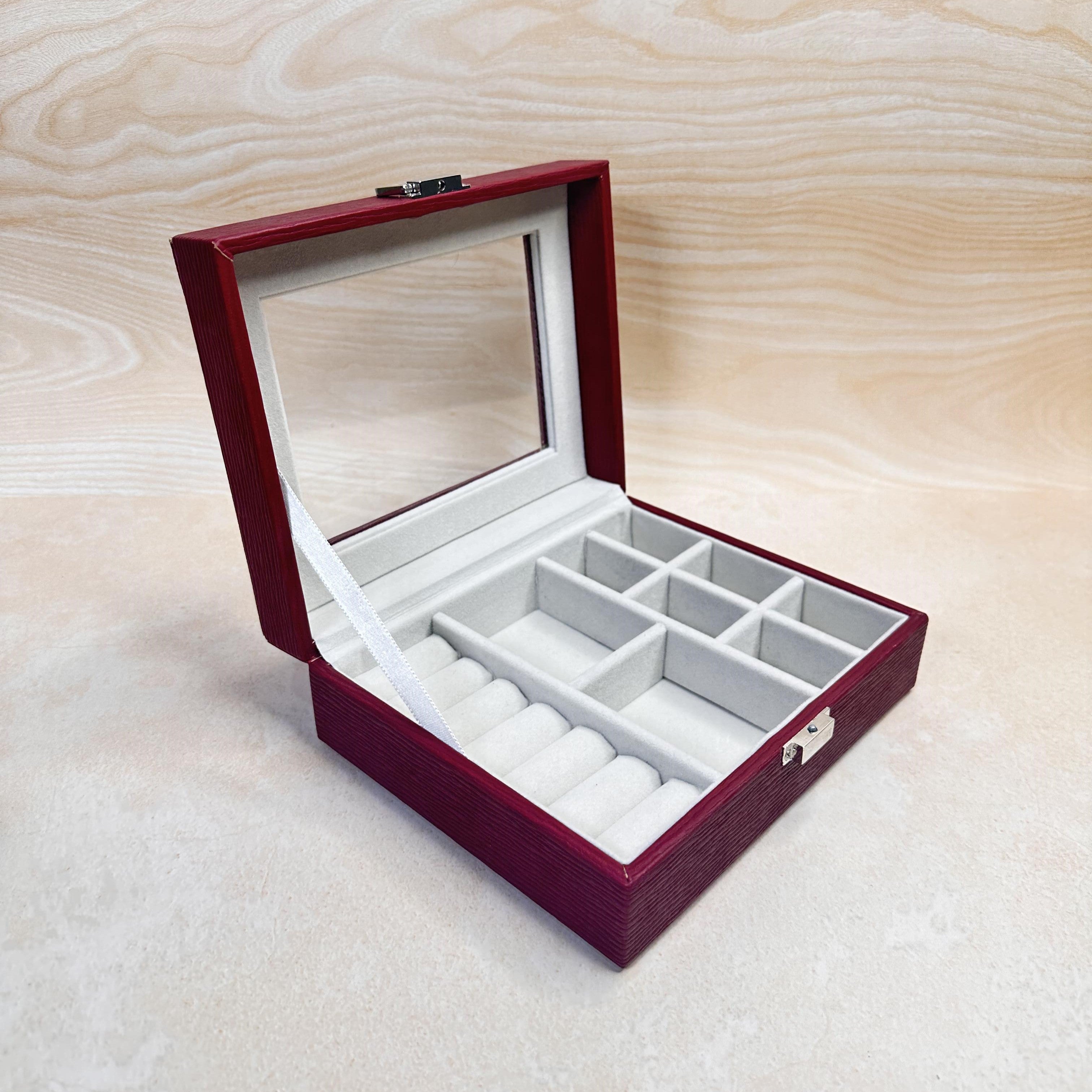 Luxury Multi-Section Jewellery Box (Glass Top)