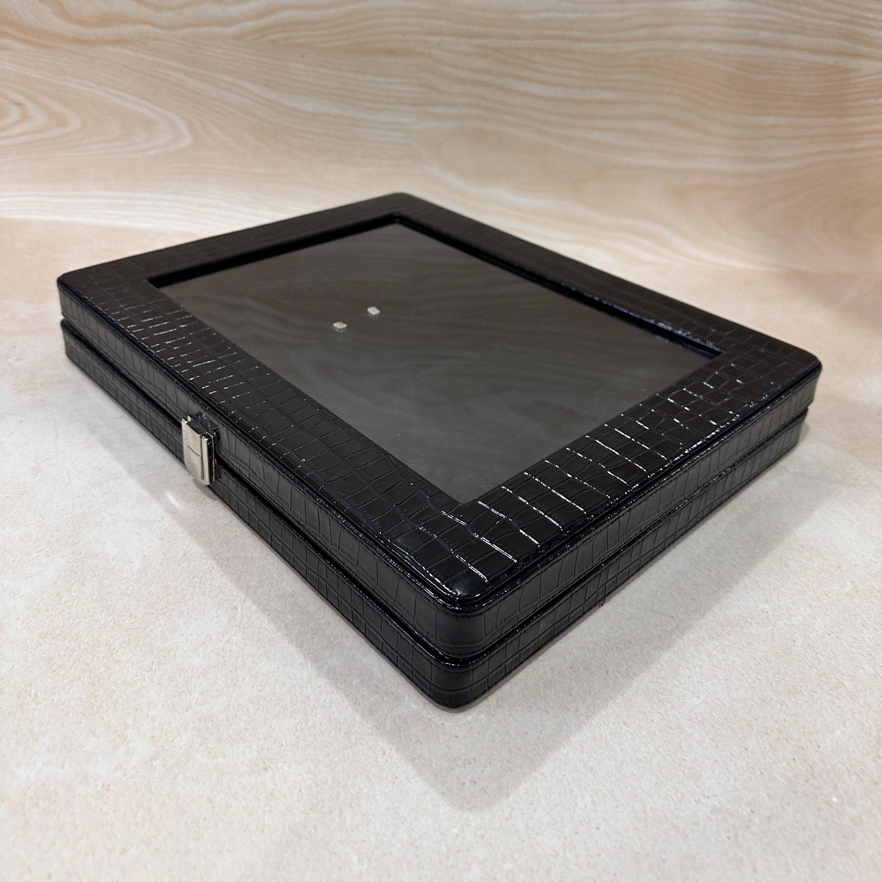 12 Slot Premium Velvet Earring Display Box (With Glass Top)