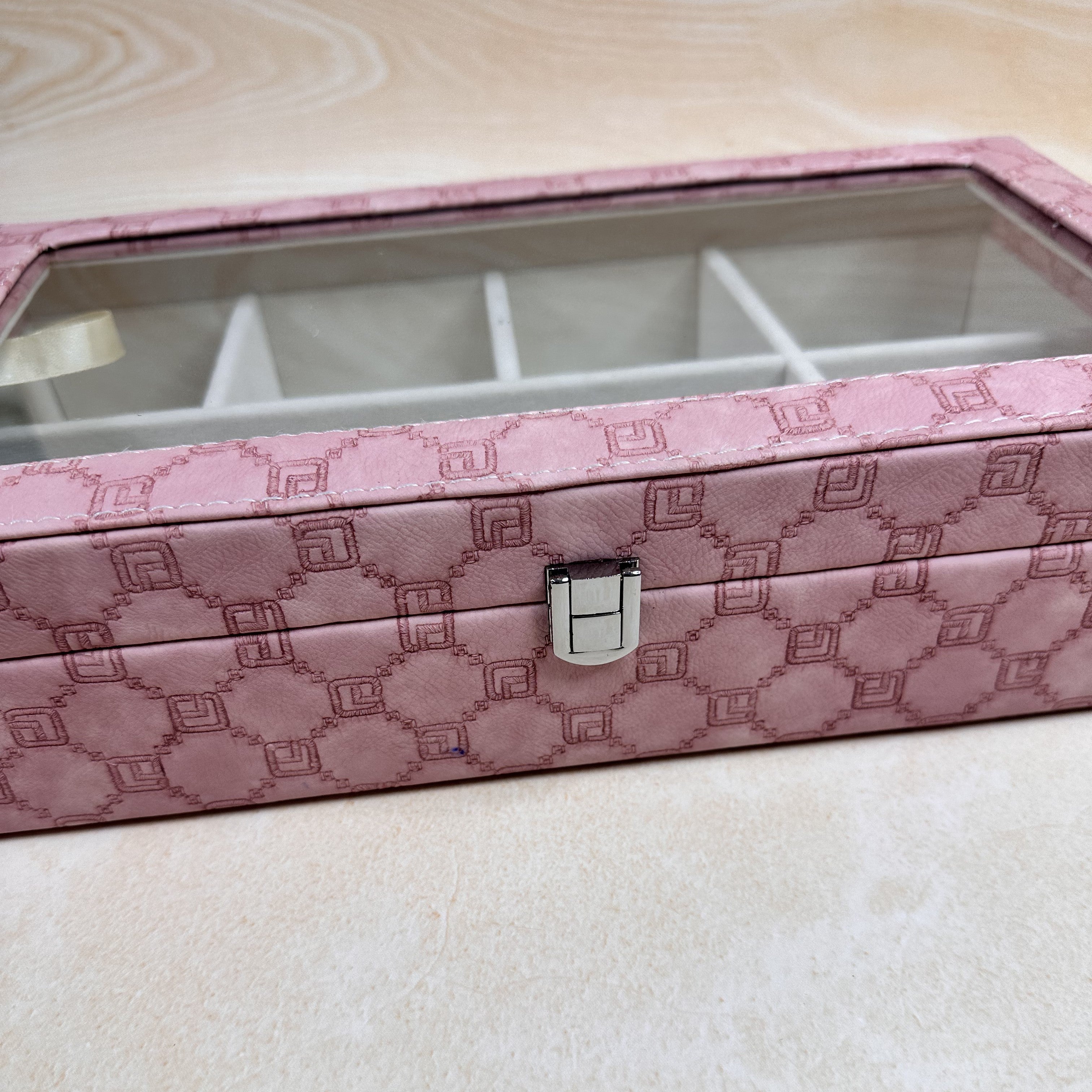 Multi Section Organiser Box (Glass Top)