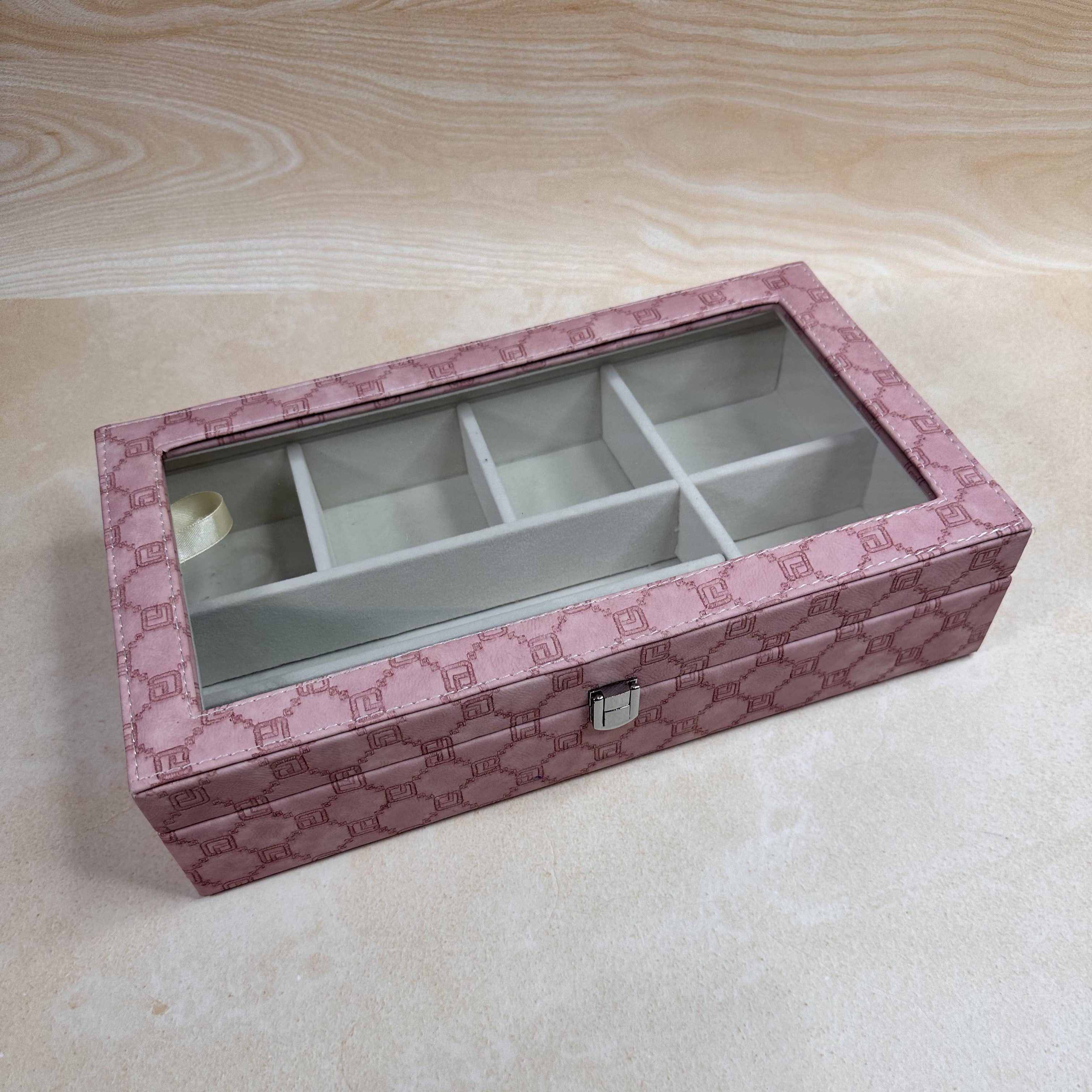 Multi Section Organiser Box (Glass Top)