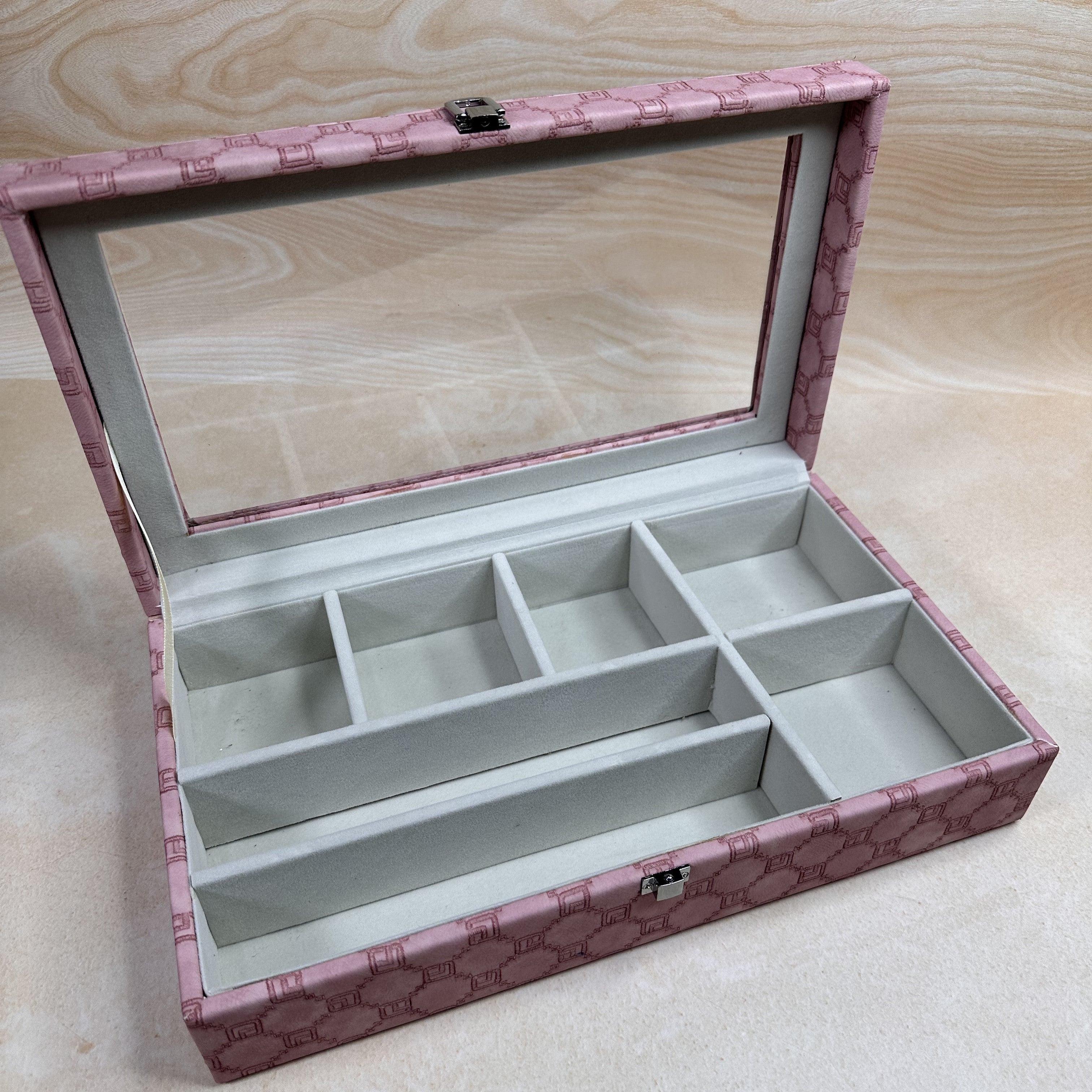 Multi Section Organiser Box (Glass Top)