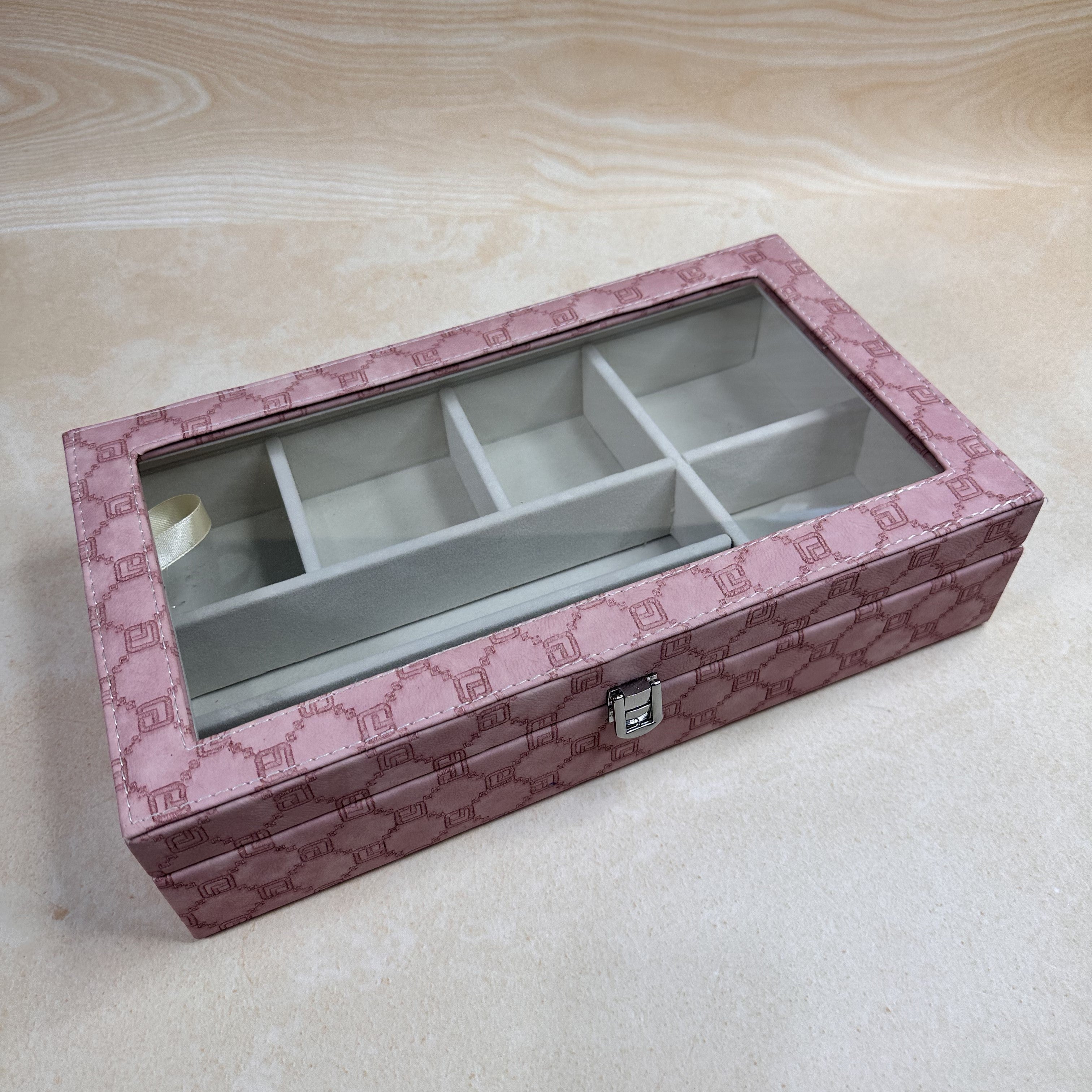 Multi Section Organiser Box (Glass Top)