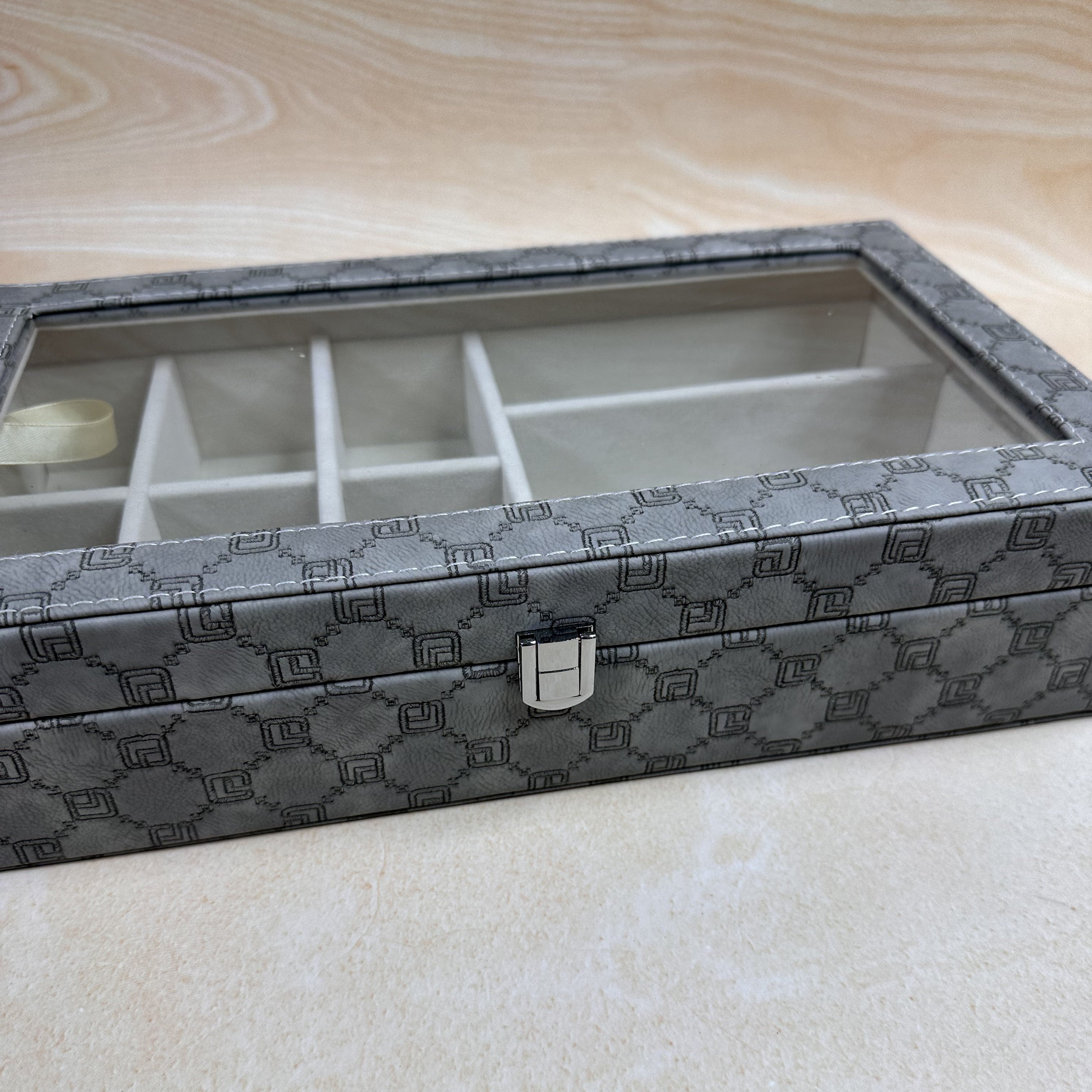 9 Slot Accessory Organiser Box With Glass Top