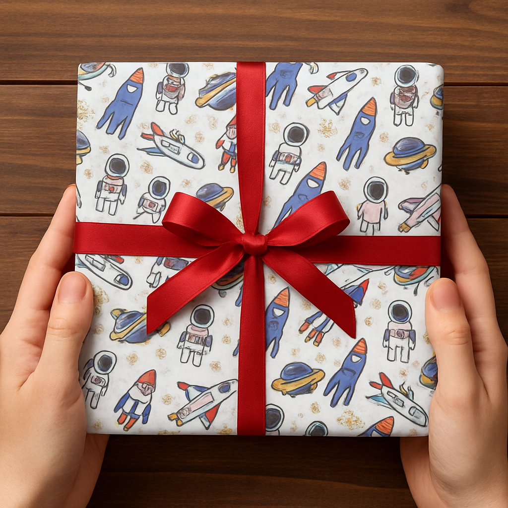 Space-Themed Packing Paper