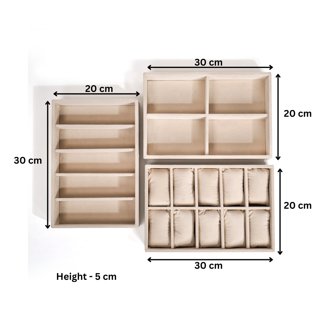 Combo of Watch, Sunglass & Belt Organizer Trays