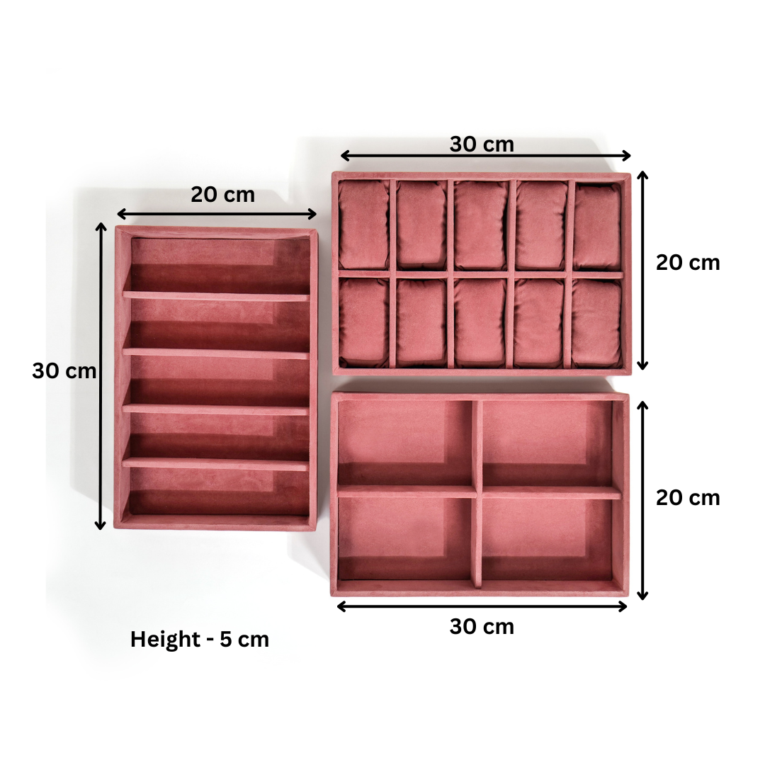 Combo of Watch, Sunglass & Belt Organizer Trays