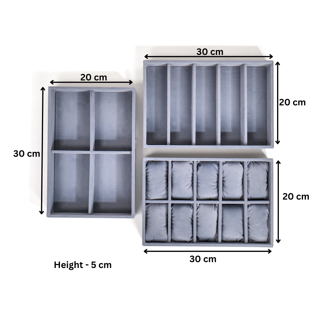 Combo of Watch, Sunglass & Belt Organizer Trays