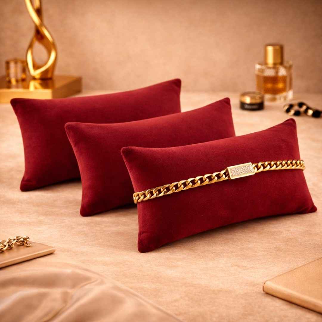 La Trove Luxury Long Velvet Pillow Inserts for Bracelets & Jewellery Organizer Pillows