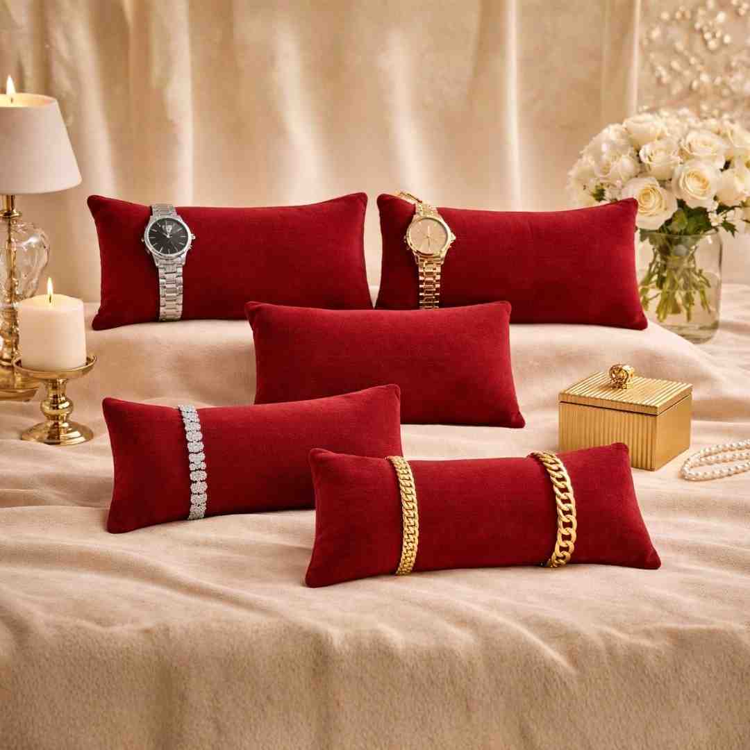 La Trove Luxury Long Velvet Pillow Inserts for Bracelets & Jewellery Organizer Pillows