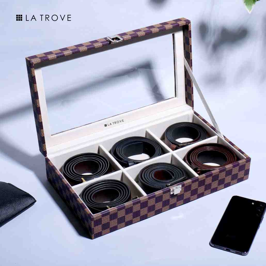 Premium 6 Slot Belt Box Glass