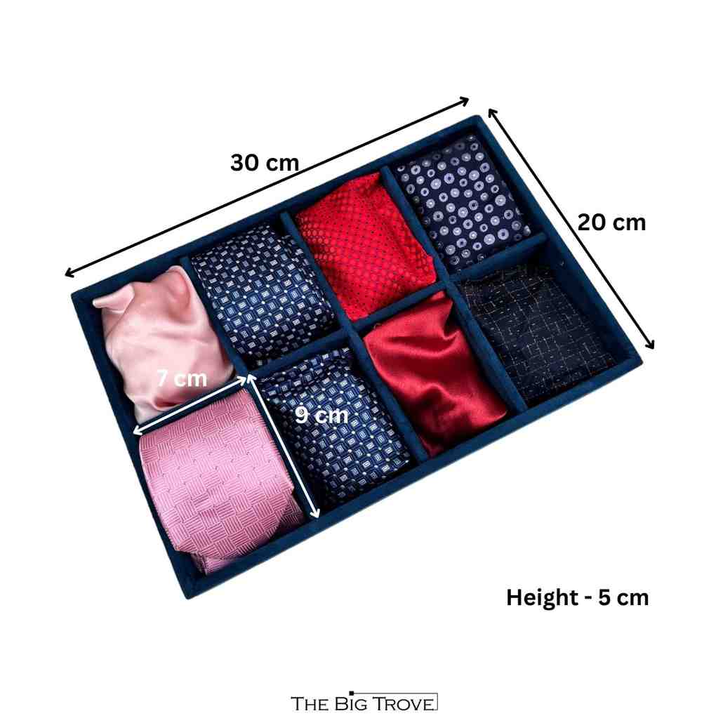 8 Slot Tie & Pocket Square Tray