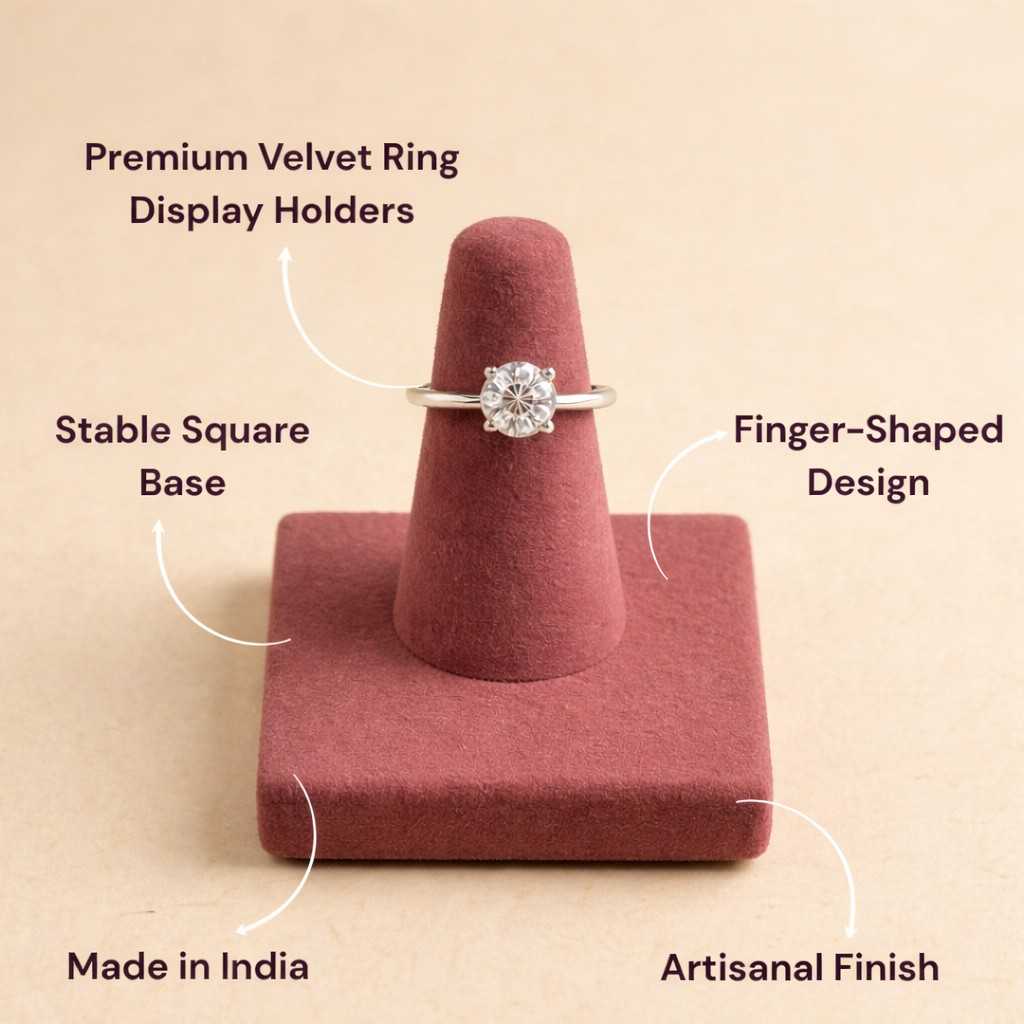 Premium Velvet Finger Ring Holder Stand