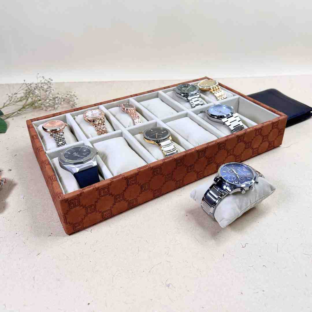 Designer 12-Slot Watch Tray