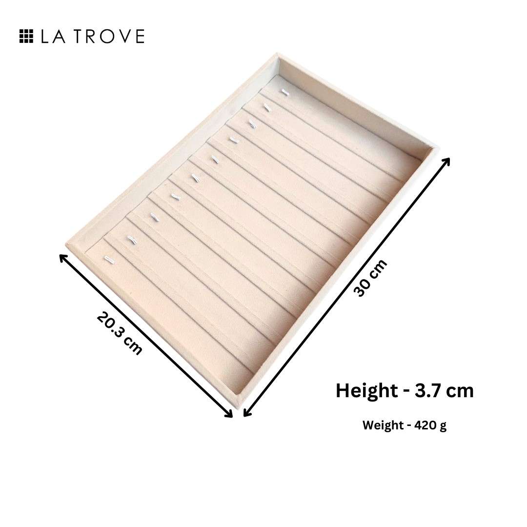 Dimensions of La Trove Necklace & Chain Jewellery Tray for wardrobe drawer jewellery organisation
