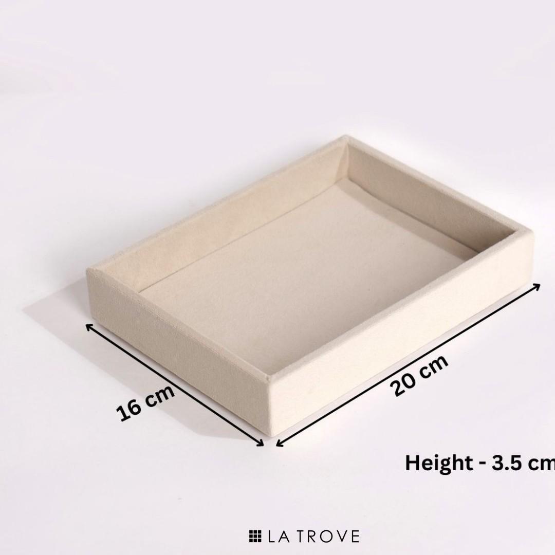 Dimensions of La Trove Luxury Small Plain Jewellery Tray for wardrobe drawer and dresser jewellery storage