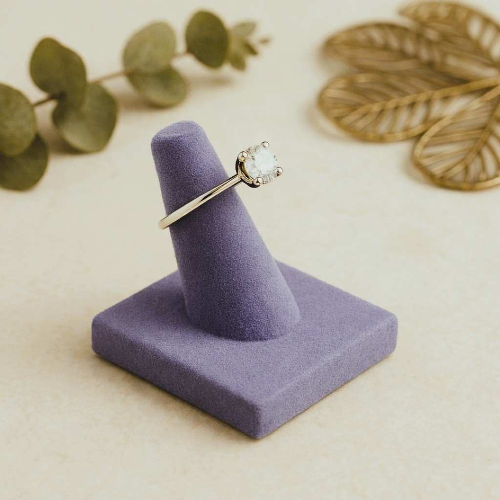 Premium Velvet Finger Ring Holder Stand