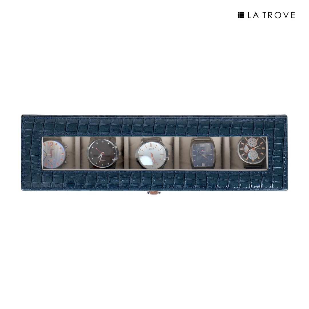 5 Slot Watch Box (With Glass Top)
