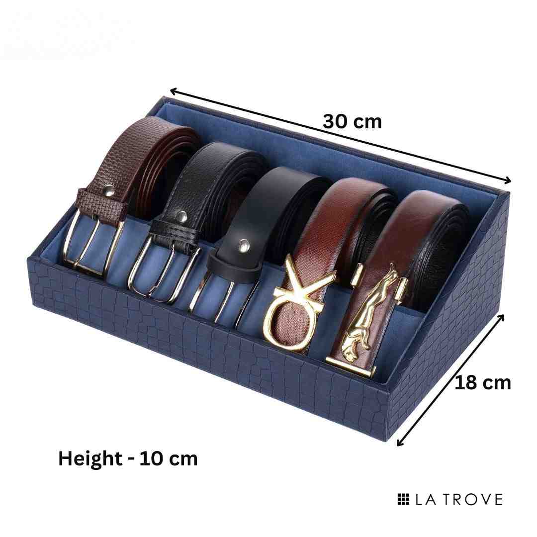 5 Slot Luxury Vegan Leather Belt Tray