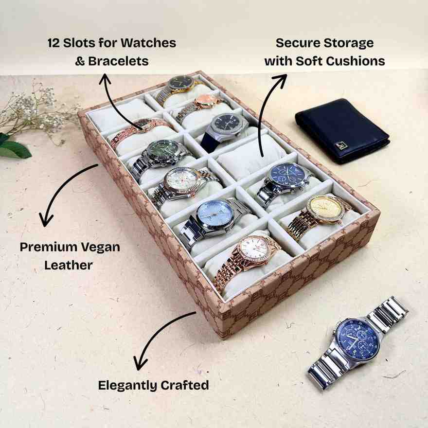 Designer 12-Slot Watch Tray