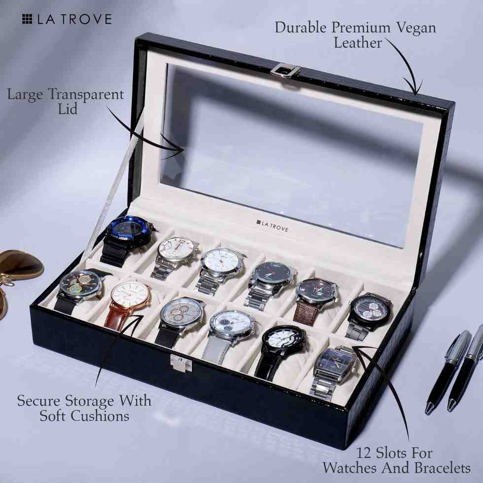 12 Slot Watch Box ( With Glass Top)