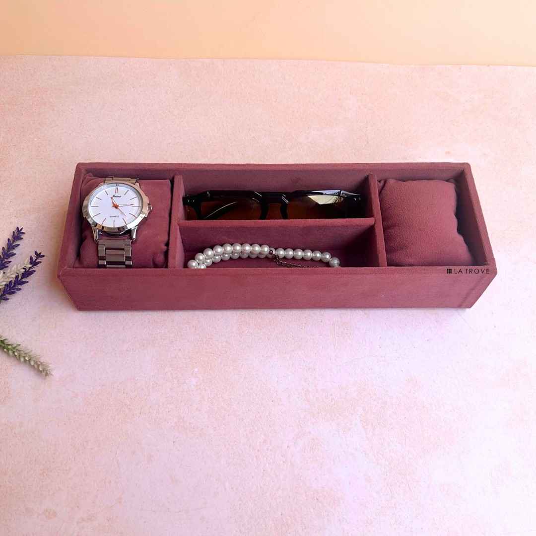 2 Slot Watch & Sunglasses Organizer Tray (Sleek)