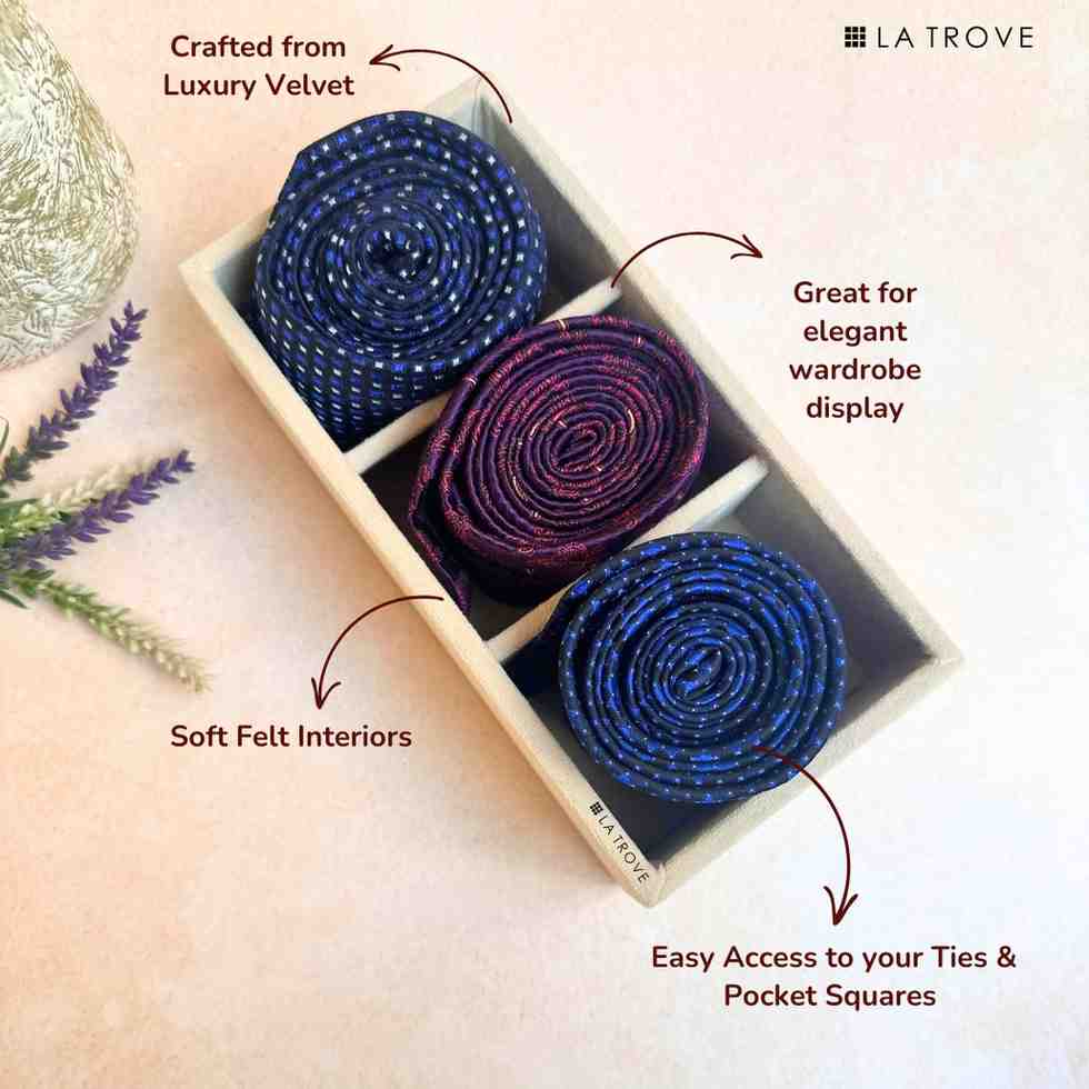 3 Slot Mini Tie & Pocket Square Tray (Mini)