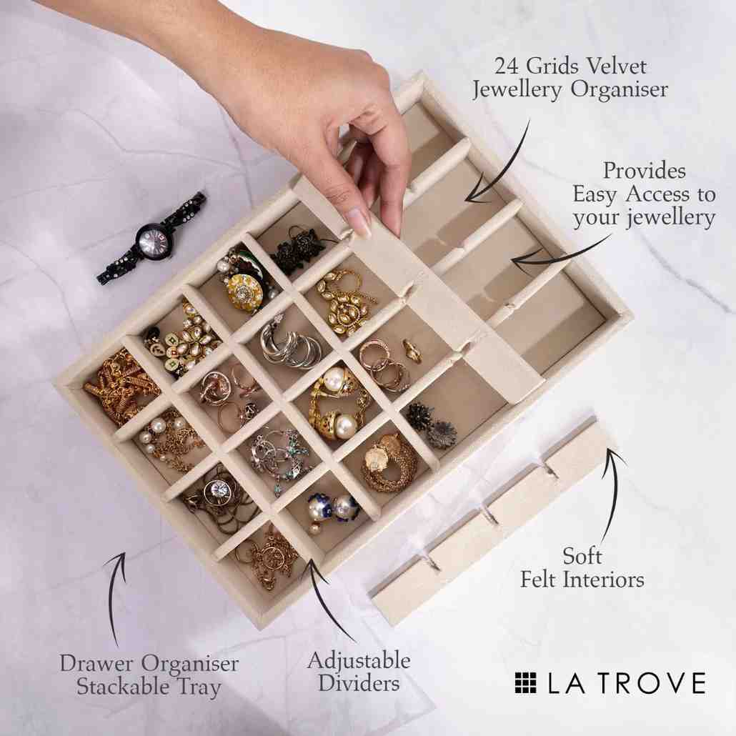 Luxury 24 Grids Jewellery Tray