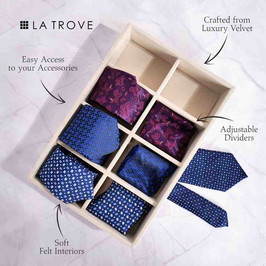 8 Slot Tie & Pocket Square Tray