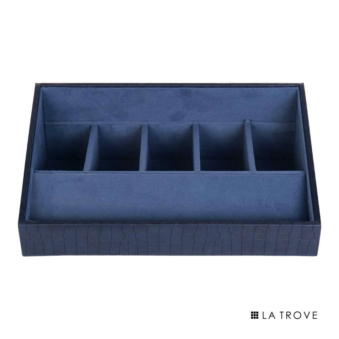 5 Slot Luxury Vegan Leather Belt Tray