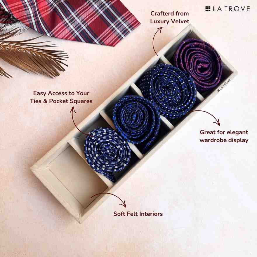 5 Slot Tie & Pocket Square Tray (Sleek)