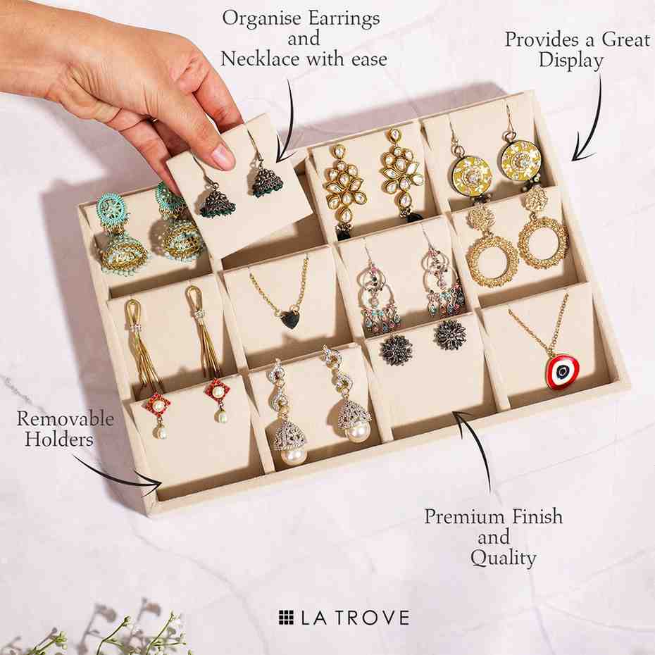 Luxury Velvet Earrings Jewellery Tray