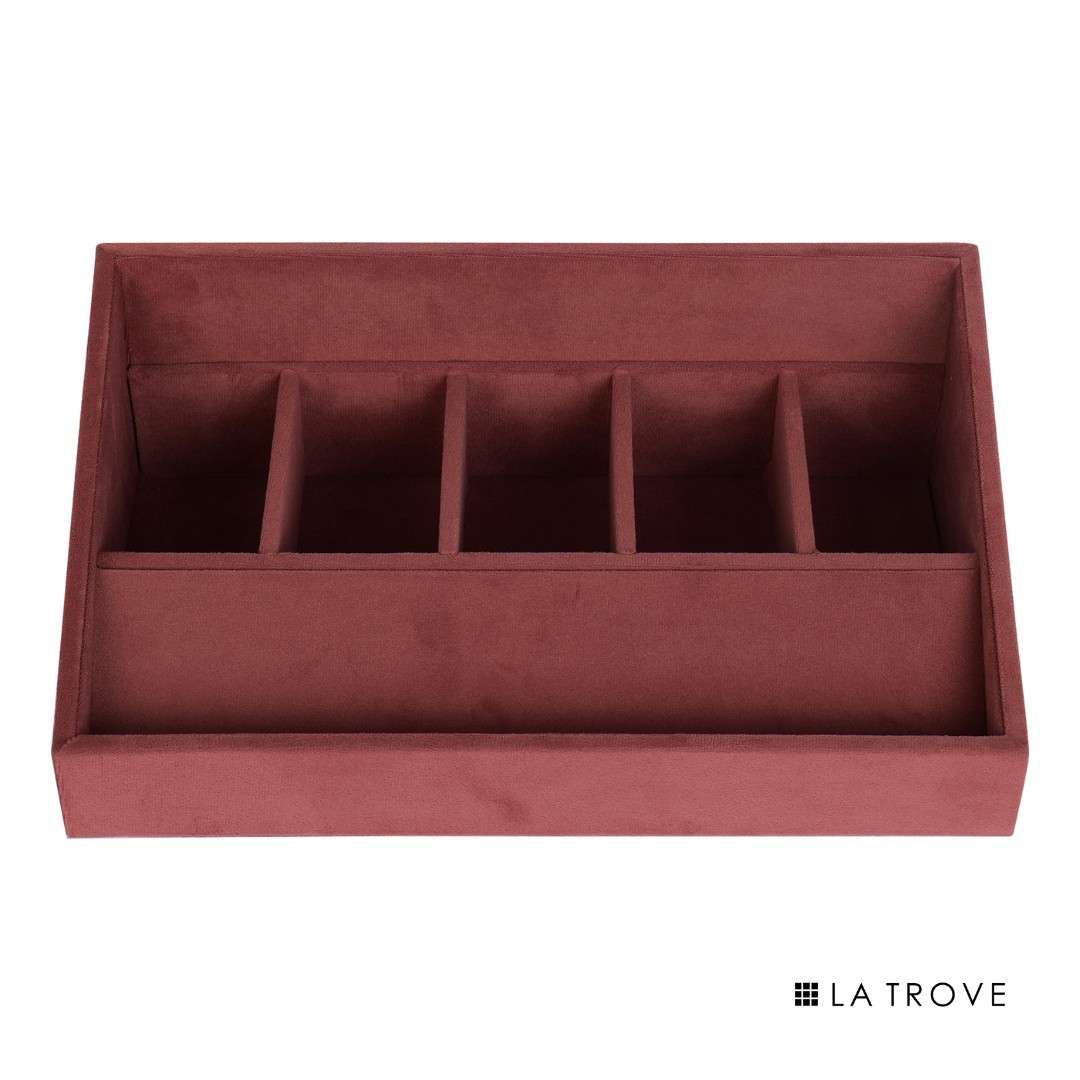 5 Slot Luxury Velvet Belt Tray