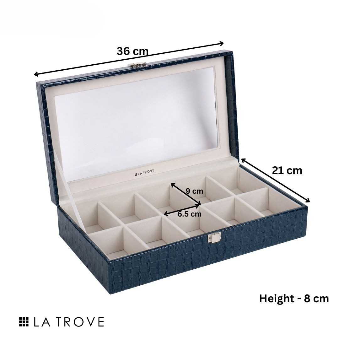 10 Slot Watch Box (With Glass Top)