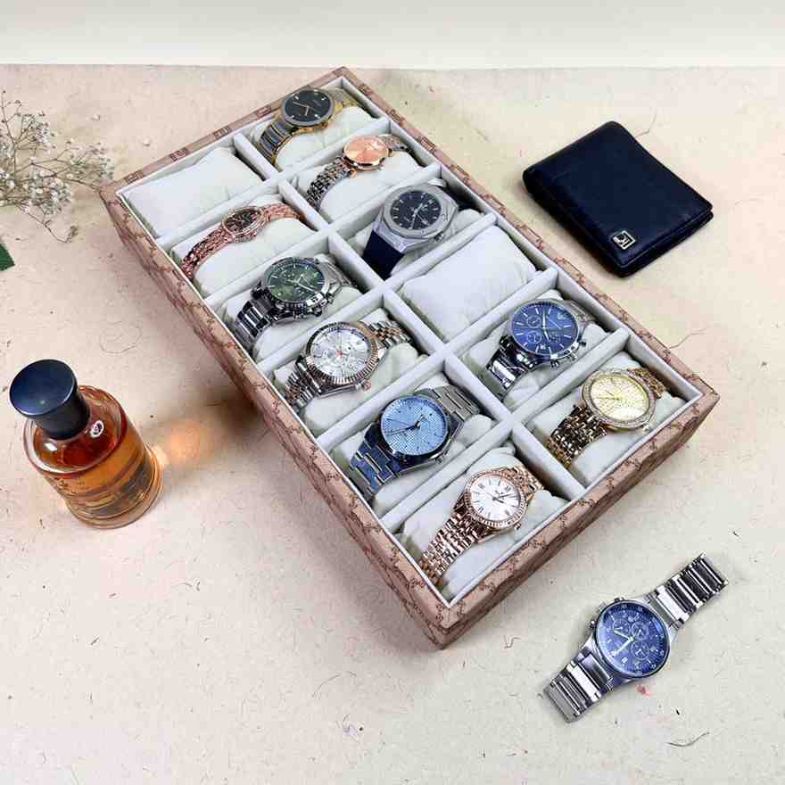 Designer 12-Slot Watch Tray