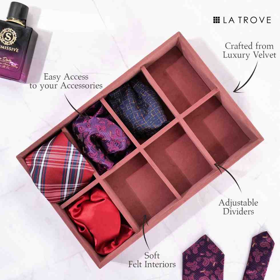 8 Slot Tie & Pocket Square Tray