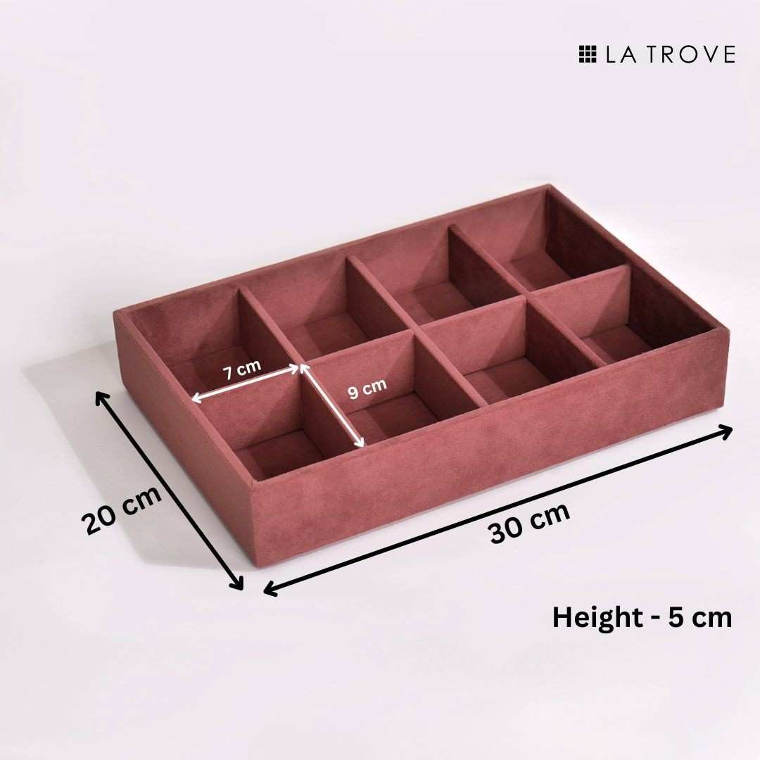 8 Slot Tie & Pocket Square Tray