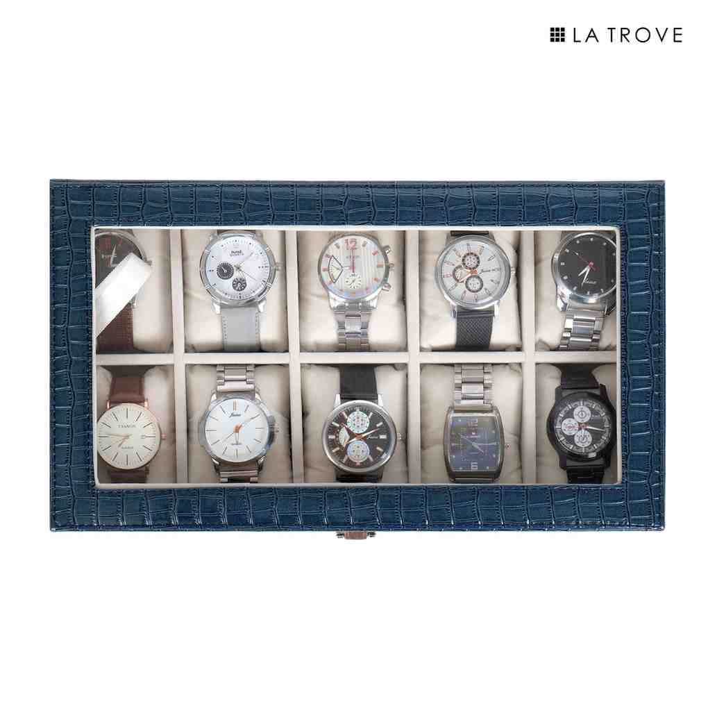 10 Slot Watch Box (With Glass Top)