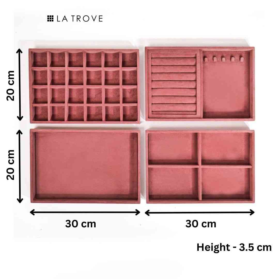 Drawer Stackable Jewellery Trays (Big Set of 4 Trays)