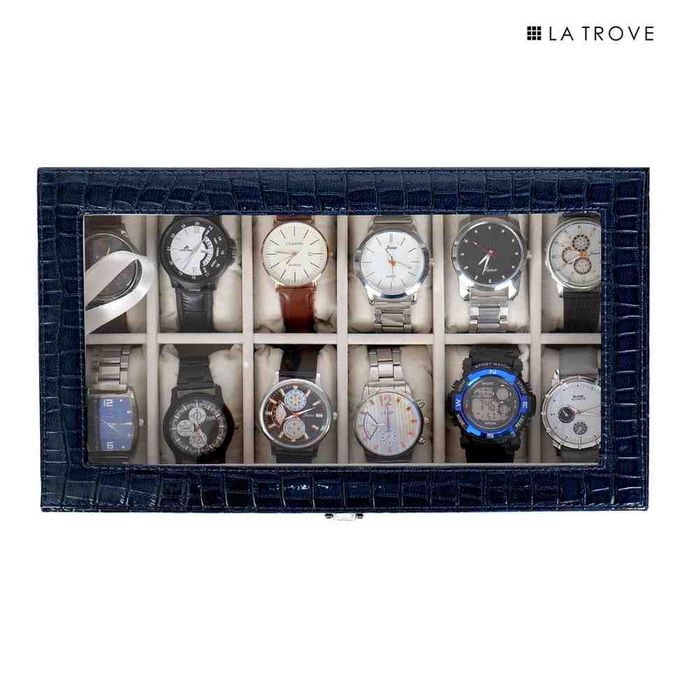 12 Slot Watch Box ( With Glass Top)