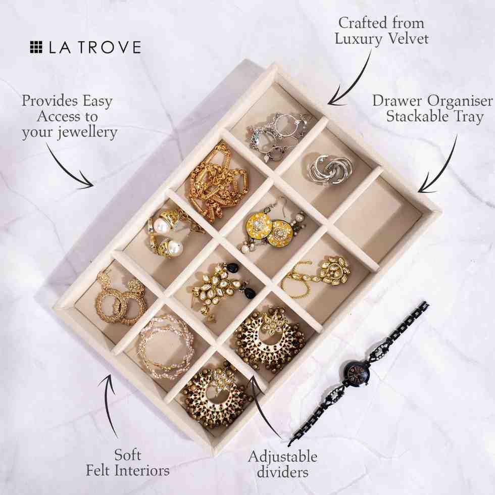 Luxury 12 Grid Jewellery Tray