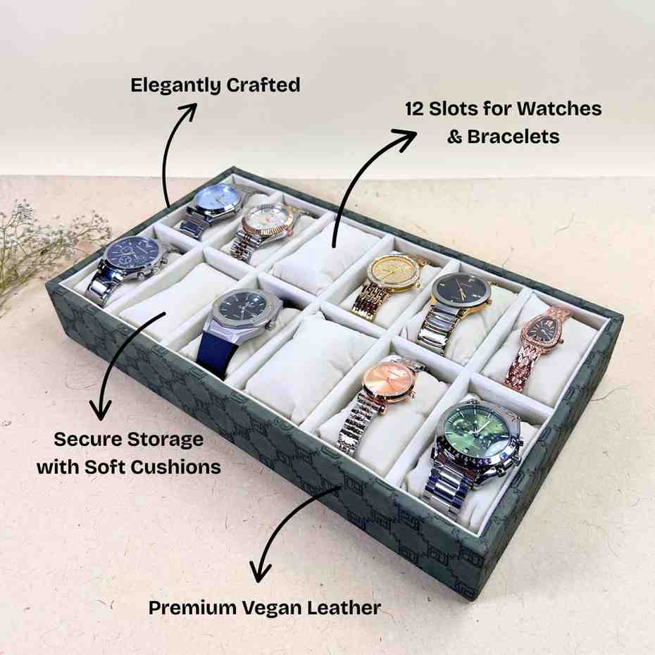 Designer 12-Slot Watch Tray