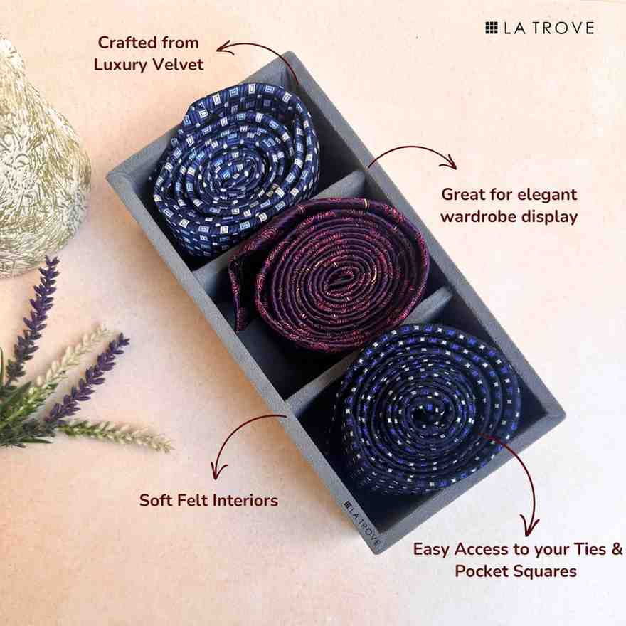 3 Slot Mini Tie & Pocket Square Tray (Mini)