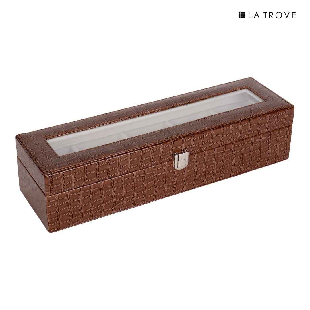 5 Slot Watch Box (With Glass Top)