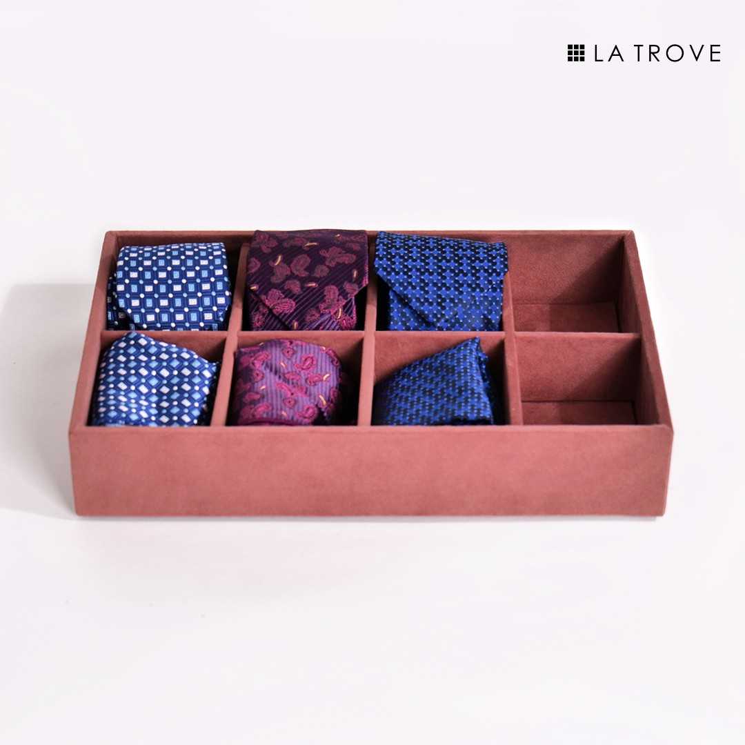 8 Slot Tie & Pocket Square Tray