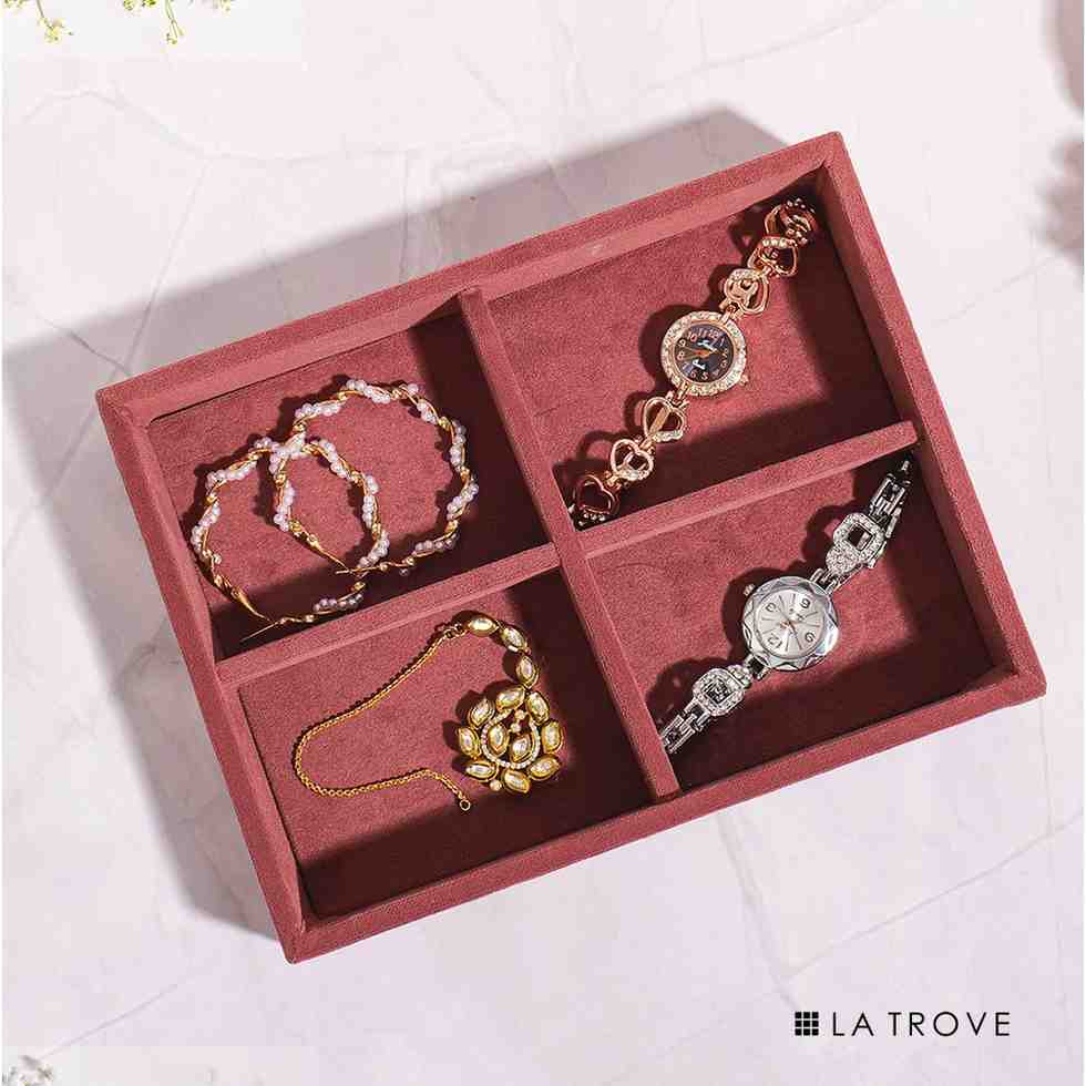 Luxury Small 4 Grids Jewellery Tray