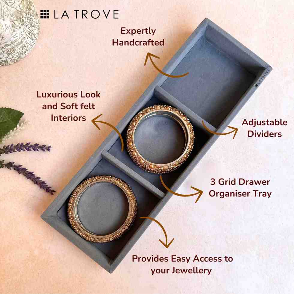 3 Slot Bangle Organiser Tray (Sleek)