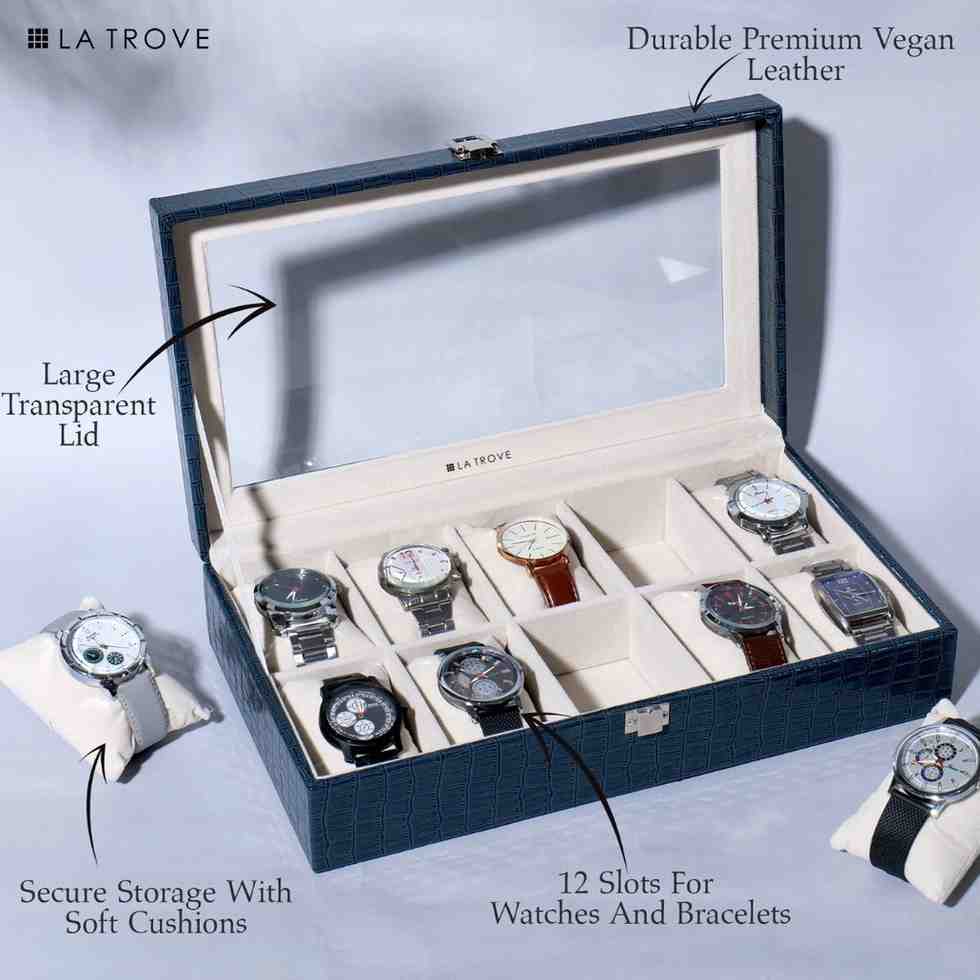 10 Slot Watch Box (With Glass Top)