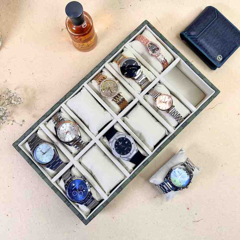 Designer 12-Slot Watch Tray