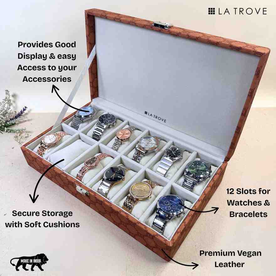 Designer 12-Slot Watch Box